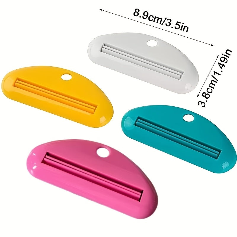 1/2pcs Random Color Plastic Easy-Squeeze Manual Toothpaste Dispenser • Lightweight • No Power Needed • Ideal Bathroom Organization Tool