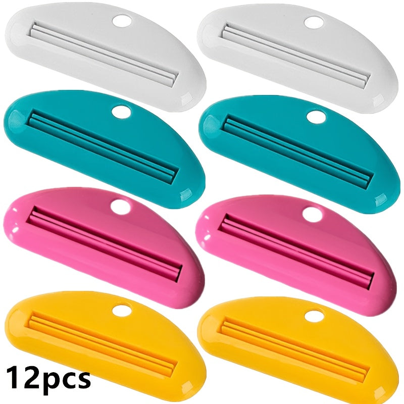 [12pcs Toothpaste Squeezer] 12pcs Toothpaste Squeezer | 4 Colors X3, Toothpaste Clip, Face Wash & Hand Cream Squeezer, Manual