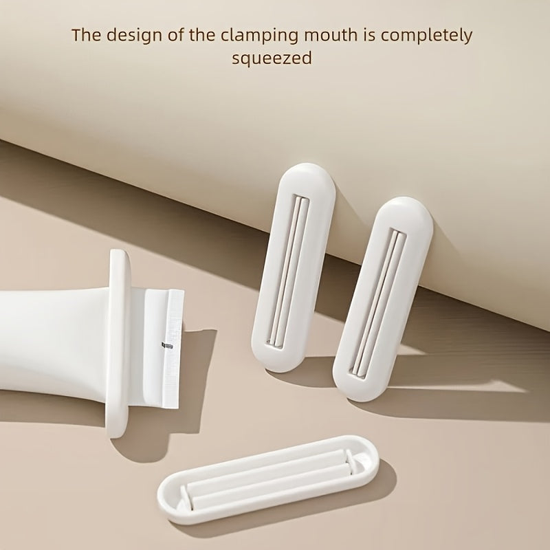 4pcs of Toothpaste Squeezing, Lazy Facial Cleanser, Creative Hand Cream Squeezing and Pressing Device, Manual Pressing Sample, Magic Tool Clip