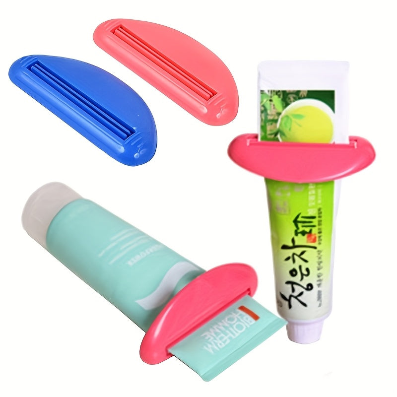 1/2pcs Random Color Plastic Easy-Squeeze Manual Toothpaste Dispenser • Lightweight • No Power Needed • Ideal Bathroom Organization Tool